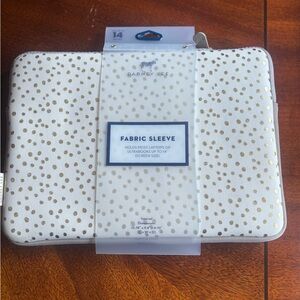 Dabney Lee White and Gold Laptop Sleeve